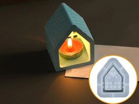 Molde silciona casita con corazones